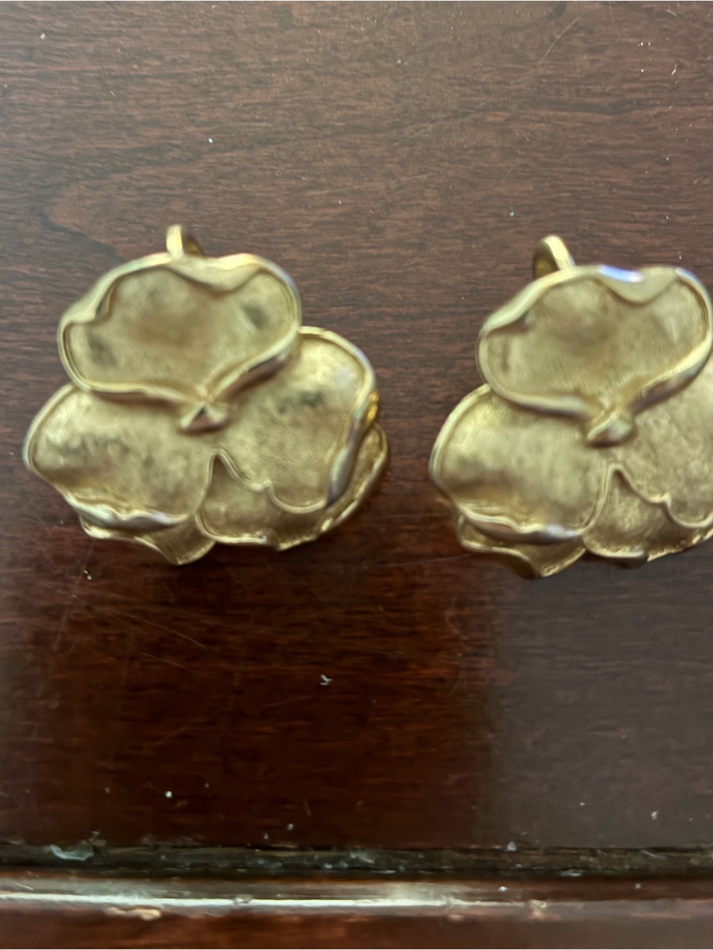 Gold Vintage Floral Clip-On Earrings - Women's Jewelry
